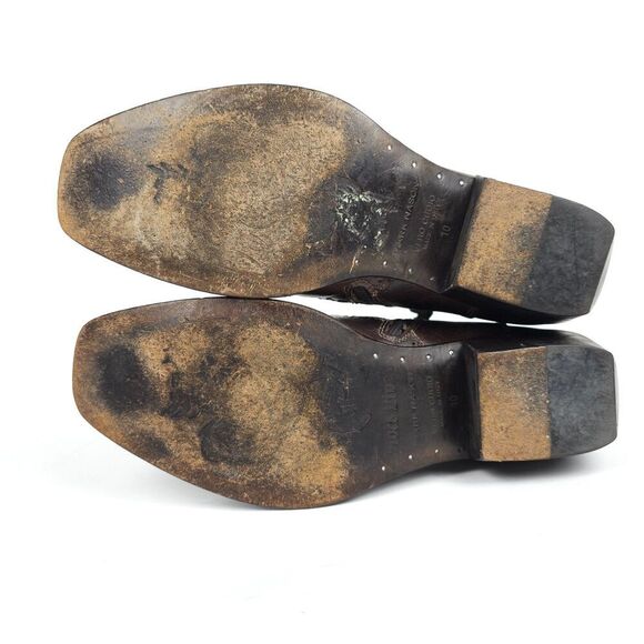 Mark Nason LIMITED EDITION Rock Lives Dragon Embroidered Brown Leather Boots 10 - Picture 9 of 13